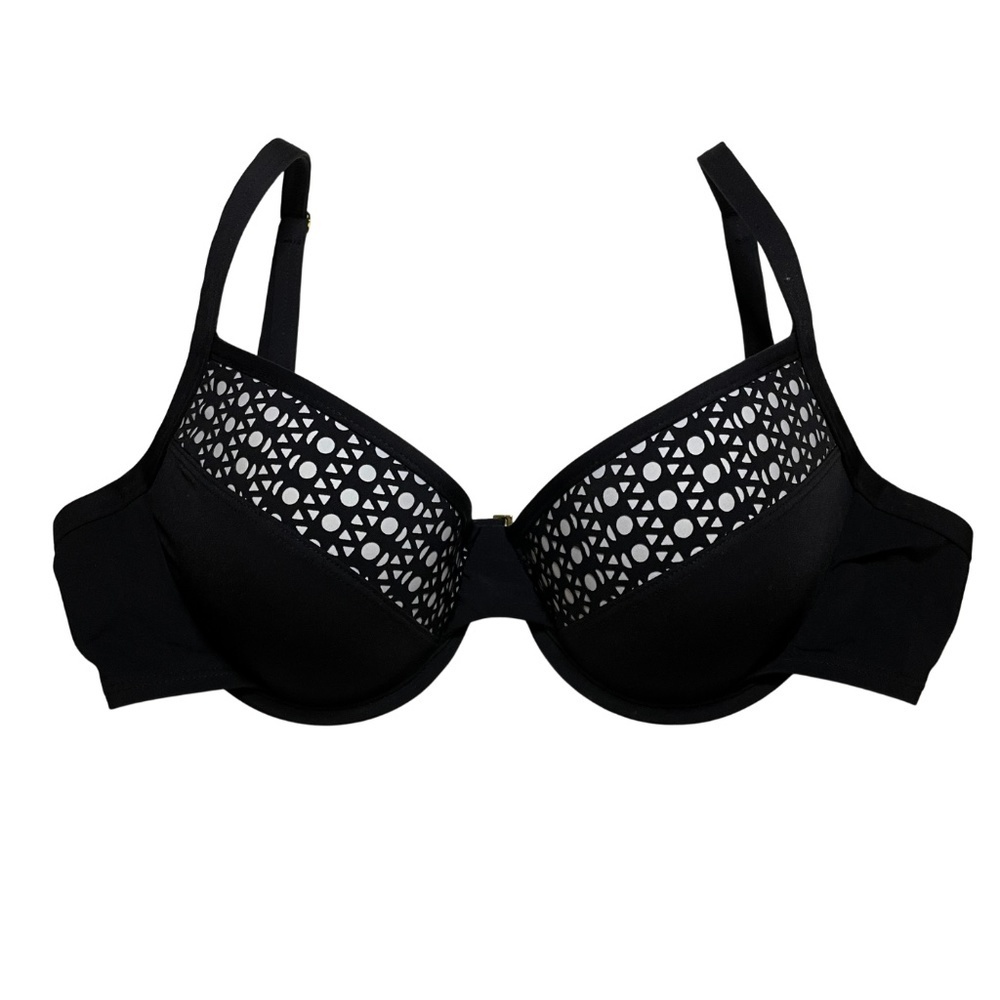 NWT Bleu Rod Beattie Padded Underwire Black Bikini Top Sz. 4